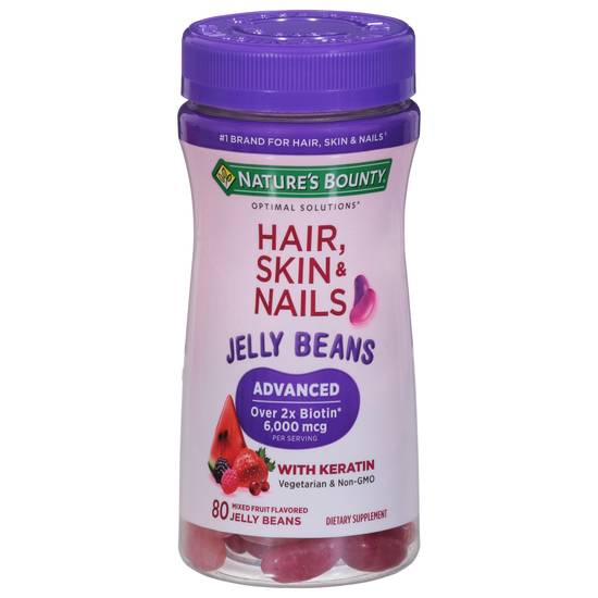 Nature's Bounty Optimal Solutions Mixed Fruit Flavored Hair Skin & Nails Jelly Beans ( 80 ct )