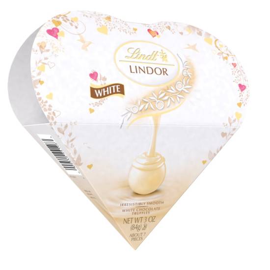 Order Lindt LINDOR White Chocolate Candy Truffles Heart, Valentine's Day White Chocolate with White Truffle Filling, 3 oz. food online from CVS store, Providence County on bringmethat.com