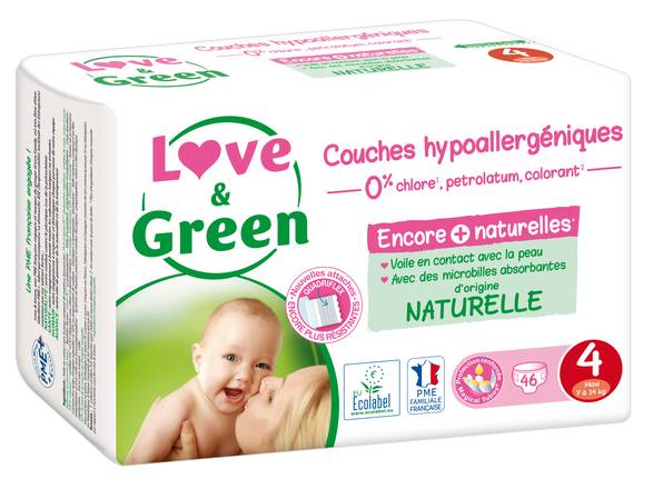 Love & Green - Couches sensitives et écologiques taille 4 (46 pièces)