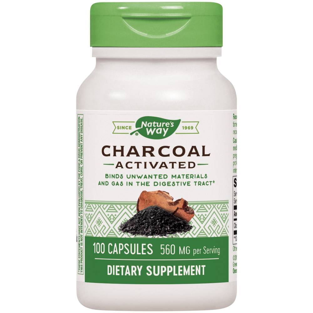 Activated Charcoal For Digestion Support - 560 Mg (100 Capsules)