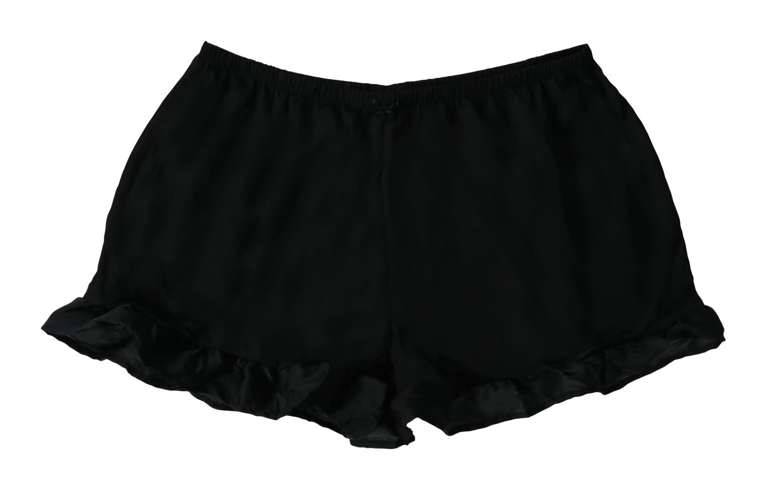 Juniors Silk Pajama Shorts Large Black