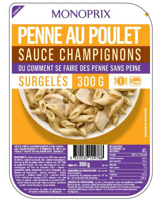 Monoprix - Penne au poulet sauce champignons