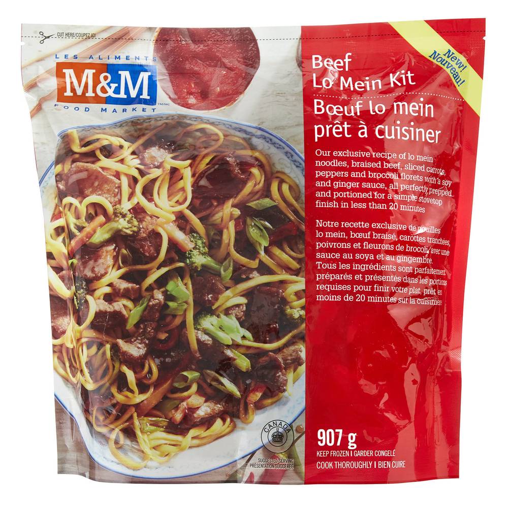 M&m food market prêt à cuisiner bœuf lo mein