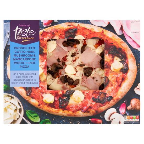 Sainsbury's Prosciutto Mushroom & Mascarpone Pizza,  Taste the Difference 480g
