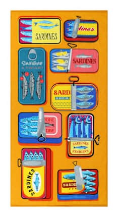 Printed Beach Towel Sardines