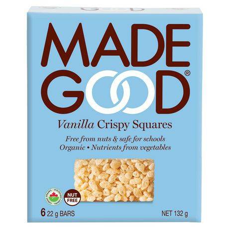 Vanille sans gluten biologique (132 g) - made good organic vanilla crispy squares (made good organic vanilla crispy squares 6x22g)