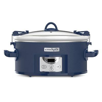 Crock-Pot Cook & Carry One Touch Programmable Slow Cooker 7qt, Poseidon Blue