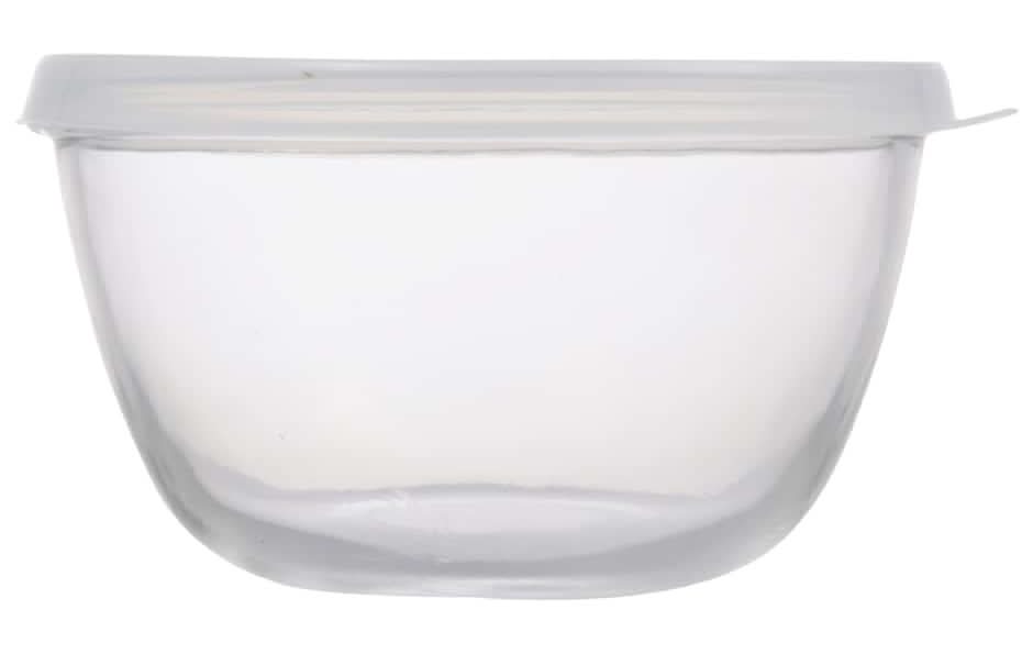 Clear Glass Storage Bowl With Plastic Lid