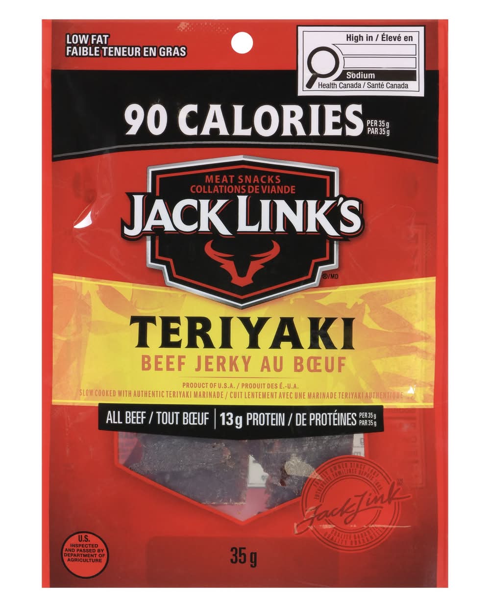 Jack link's jerky au bœuf teriyaki (35 g) - teriyaki beef jerky (35 g)