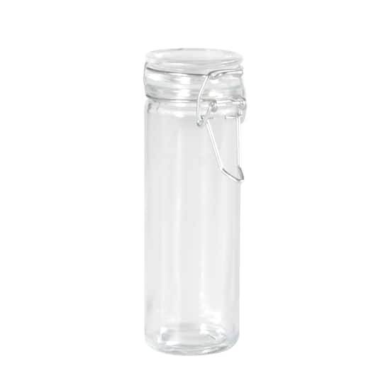 3.8Oz. Clear Glass Cylinder Jar With Latched Lid By Ashland