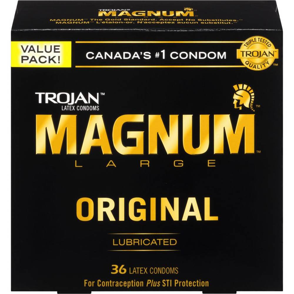 Trojan condom large en latex (36 un) - magnum value pack (36 ea)