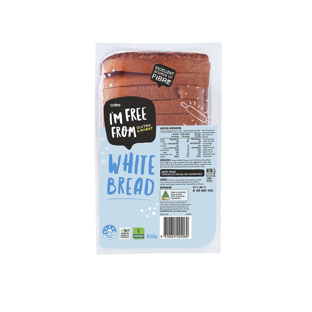 Coles I'm Free From White Loaf 500g