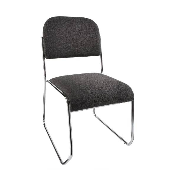 Realspace Sled-Base Fabric Back Stacking Black Seat Chair