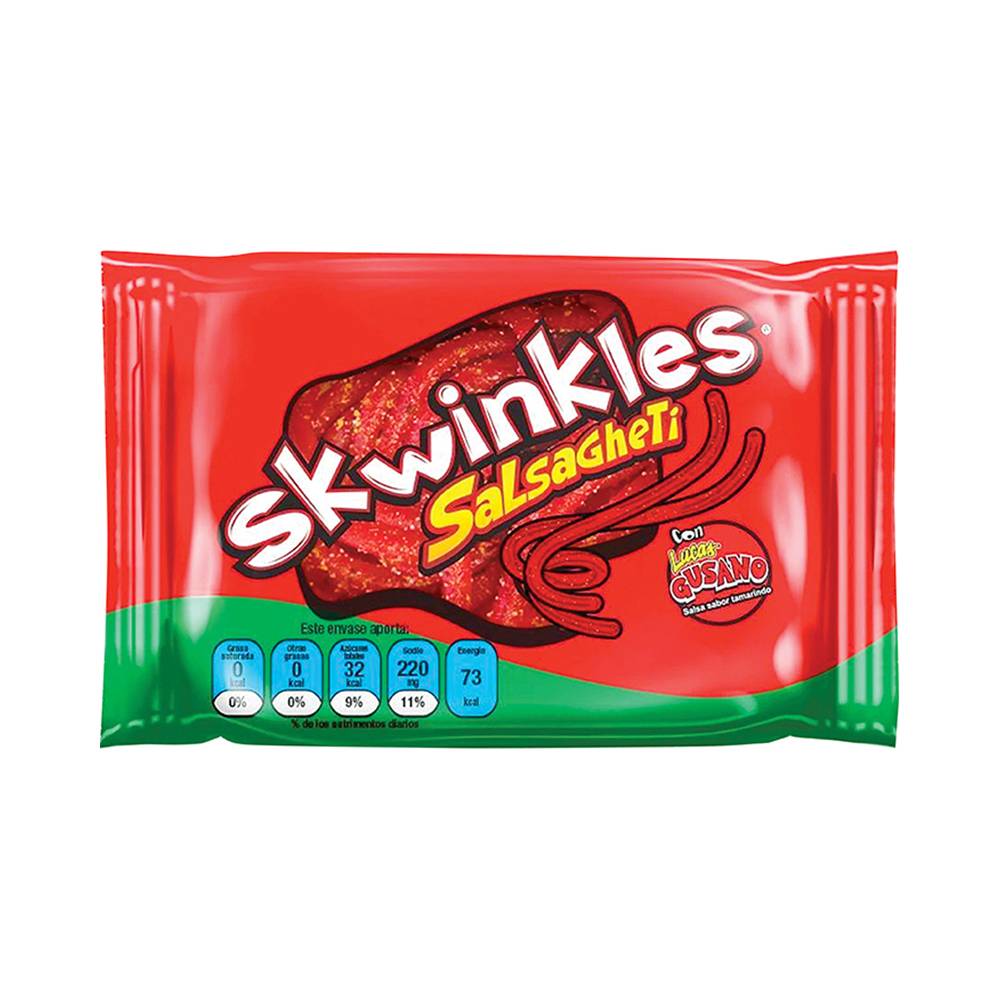 Skwinkles tiras de dulce enchilado salsagheti (sobre 70 g)