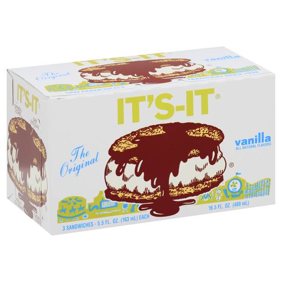 It's-It Original Vanilla Ice Cream Sandwiches (3 ct)