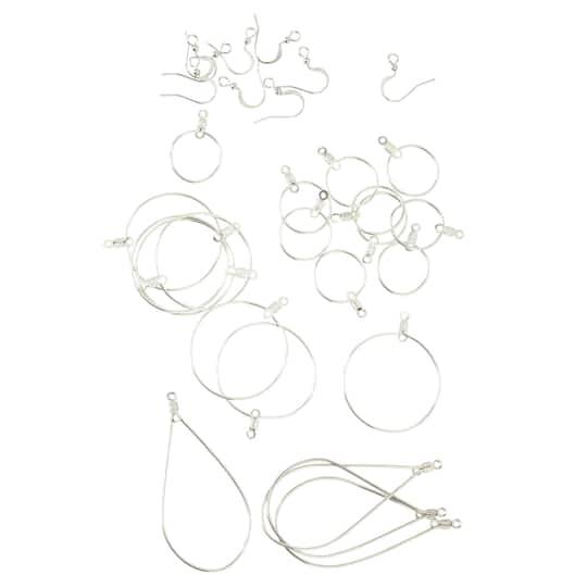 Premium Metals Rhodium Assorted Ear Wires By Bead Landing