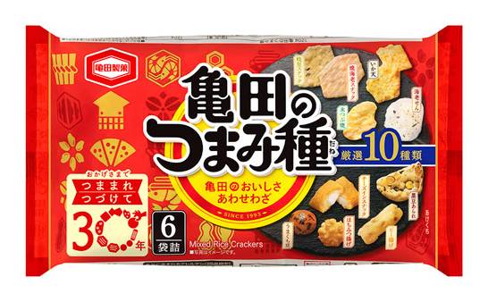 26135：亀田製菓 つまみ種（6袋詰） 120G / Kameda no Tsumamidane, Mixed Rice Crackers, 6 Bags