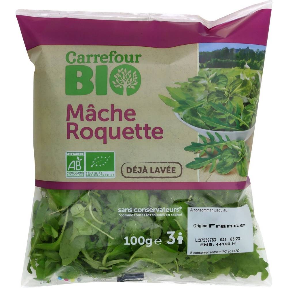 Carrefour Bio - Salade mâche roquette (100g)