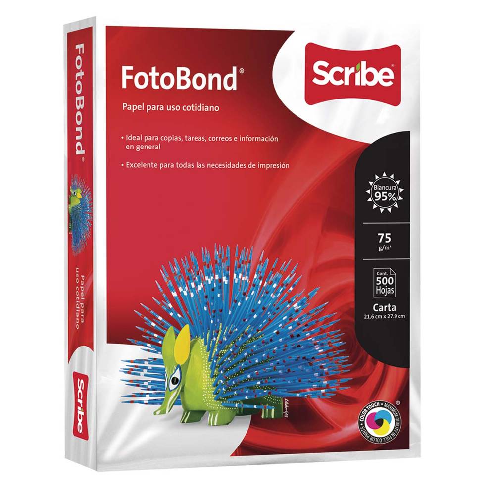 Scribe papel bond carta (paquete 500 hojas)