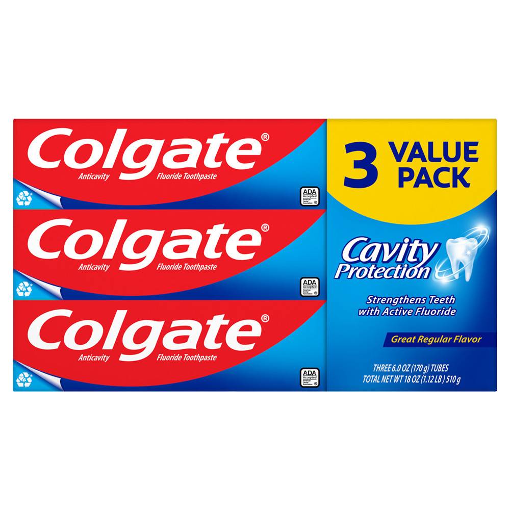 Colgate Cavity Protection Toothpaste (1.12 lbs, 3 ct)