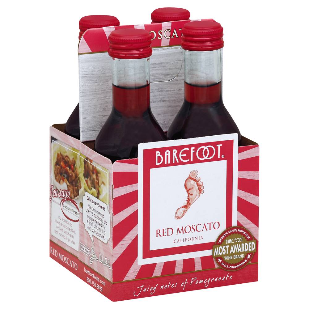 Barefoot California Red Moscato (4 ct, 187 ml)