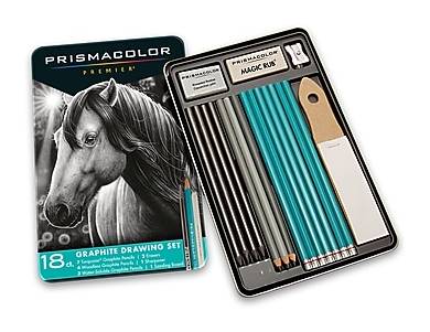 Prismacolor Premier Graphite Set, Pencil Grade, Graphite Lead, Turquoise Barrel, 18/Pack (24261)