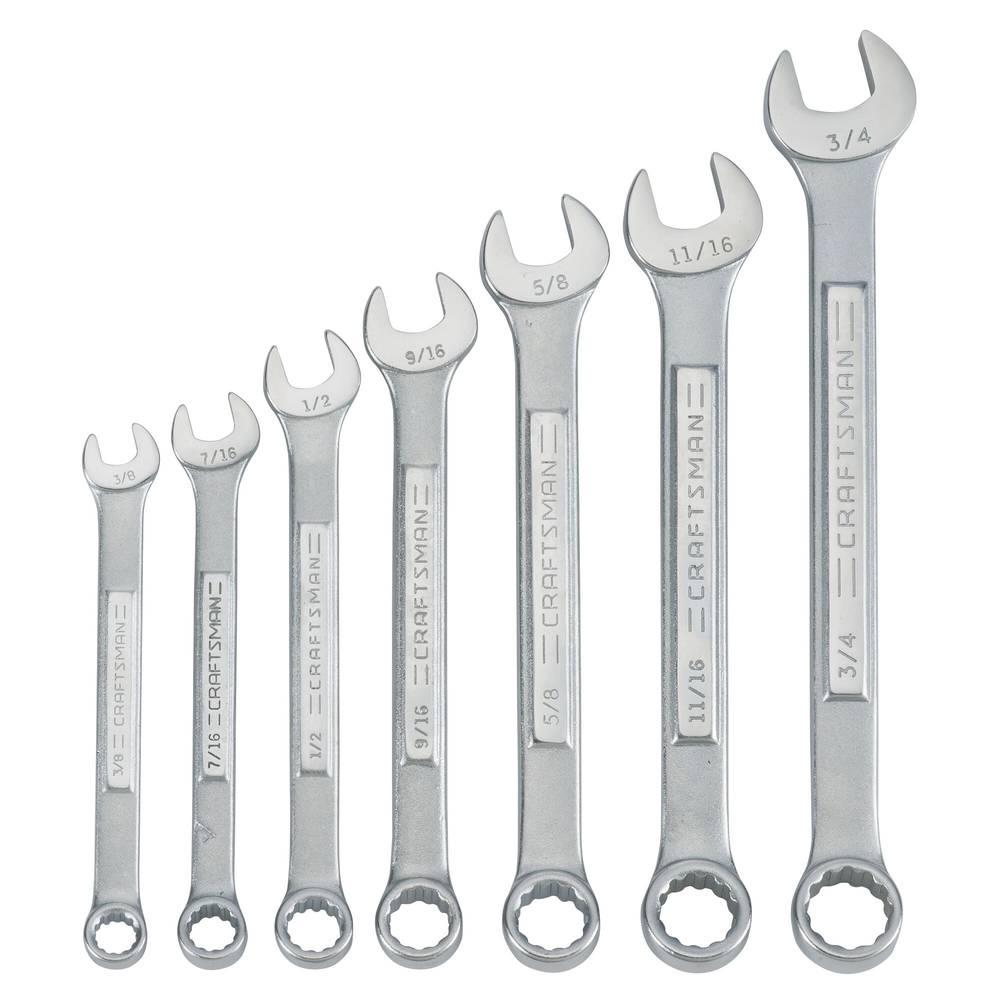 CRAFTSMAN 7-Piece Set 12-point (Sae) Standard Combination Wrench Includes Hard Case | CMMT87016