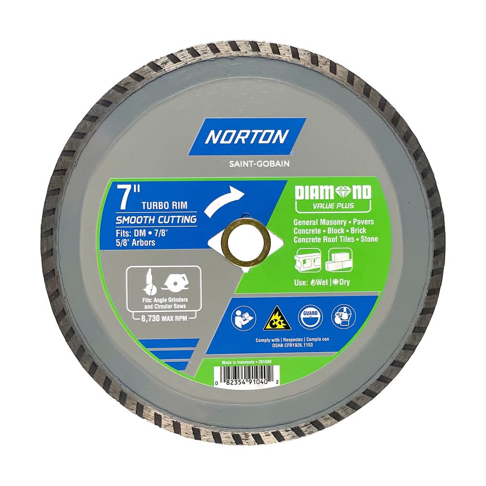 Norton Diamond Value Plus 7-in Wet/Dry Turbo Rim Diamond Saw Blade