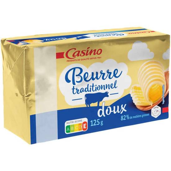 Casino Beurre Traditionnel - Doux - 82% de Mat.Gr - 125g