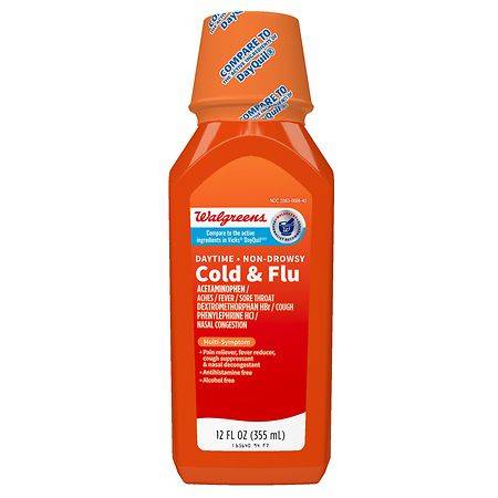 Walgreens Daytime Non-Drowsy Cold & Flu Relief Liquid (12 fl oz)