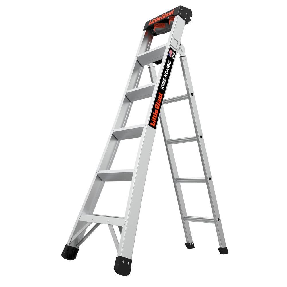 Little Giant Ladders King Kombo 2 Pro M6 6-ft Aluminum Type 1a- 300-lb Load Capacity Step Ladder | 14906-002