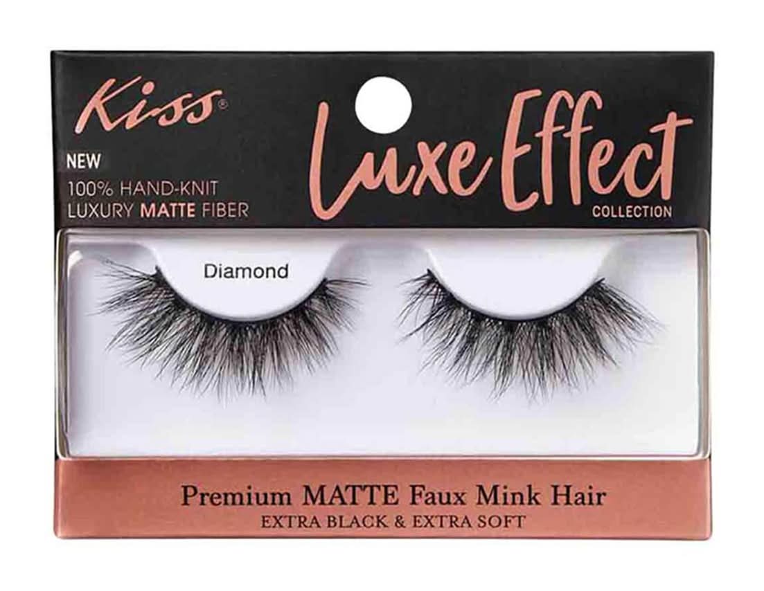 KISS Luxe Effect Premium Faux Mink Eyelashes, Matte Black
