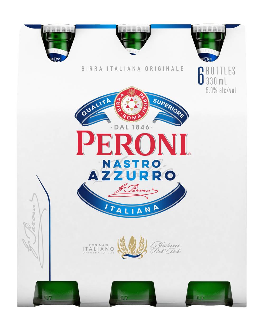 Peroni Nastro Azzurro Bottles 6x330ml