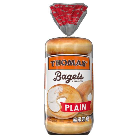 Thomas' Pre-Sliced Plain Bagels (6 ct)
