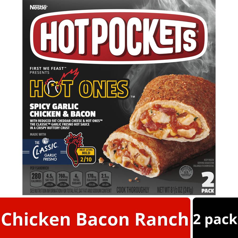 Hot Pockets Nestlé Chicken Bacon Ranch Sandwiches (8.5 oz)