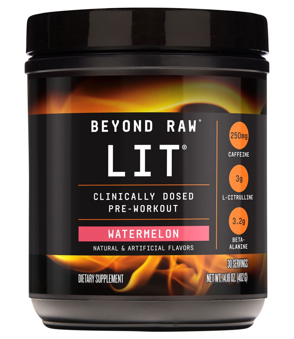 Beyond Raw Lit Clinically Dosed Pre-Workout, Watermelon (14.18 oz)