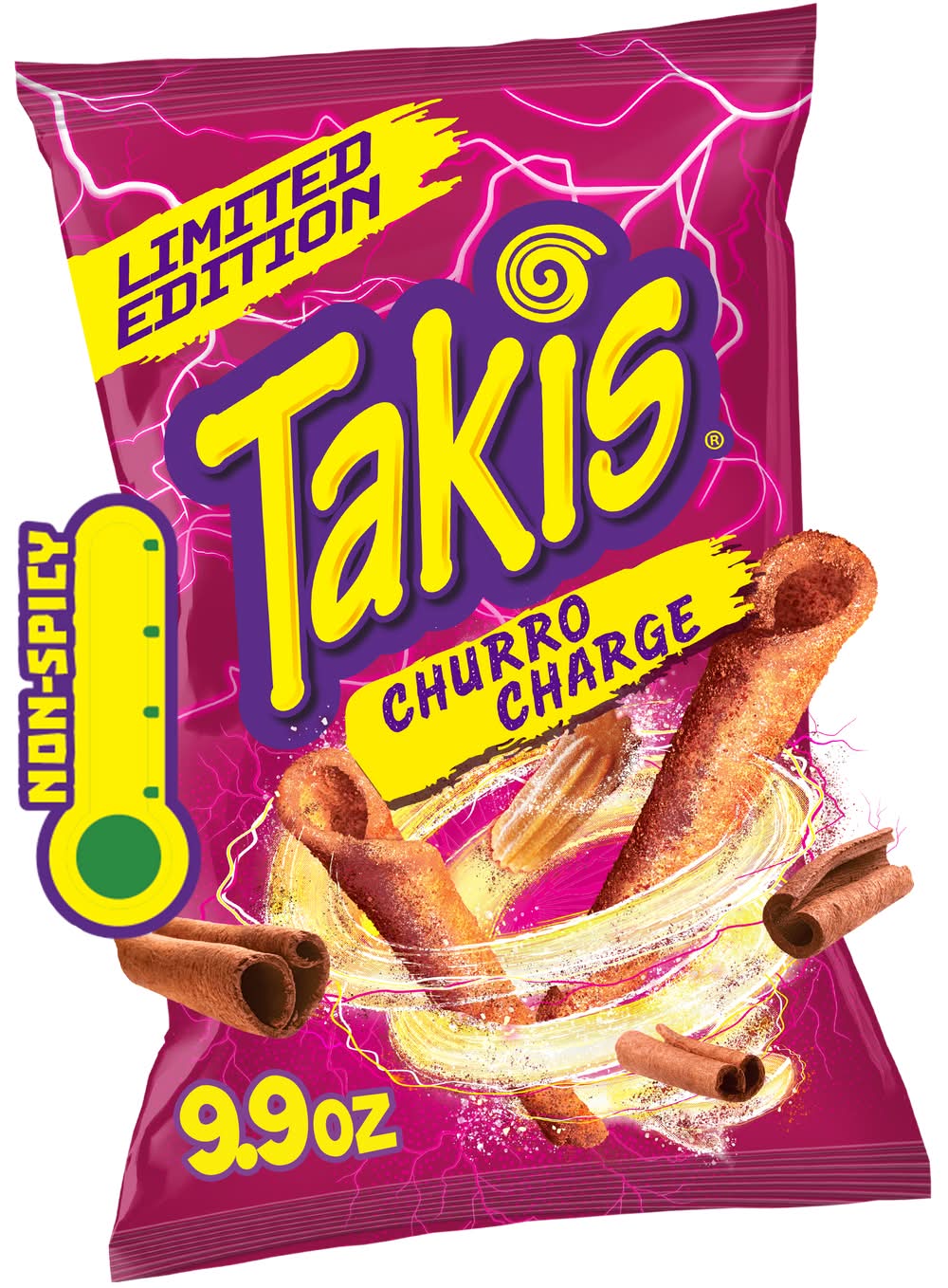 Takis Limited Edition Churro Charge Tortilla Chips, Cinnamon - Sugar (9.9 oz)