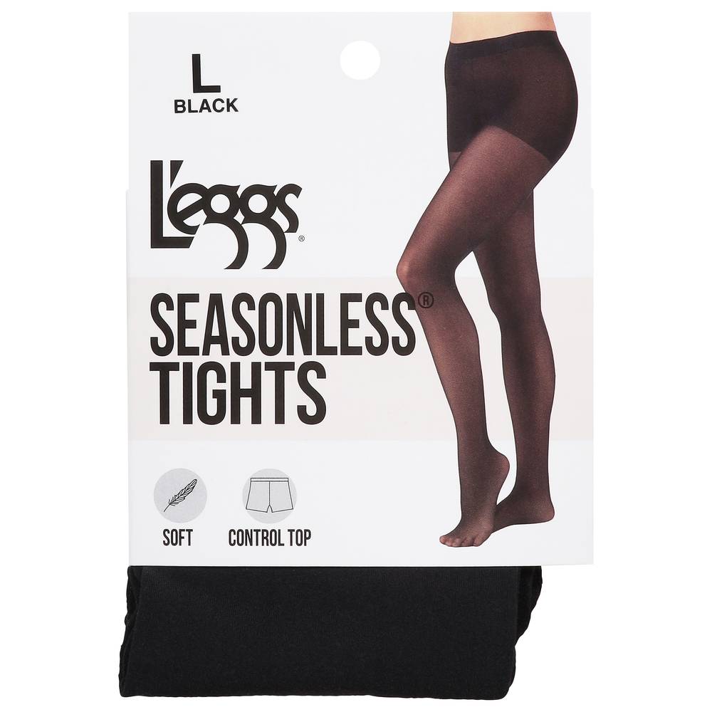 L'eggs Seasonless Black Size L Tights