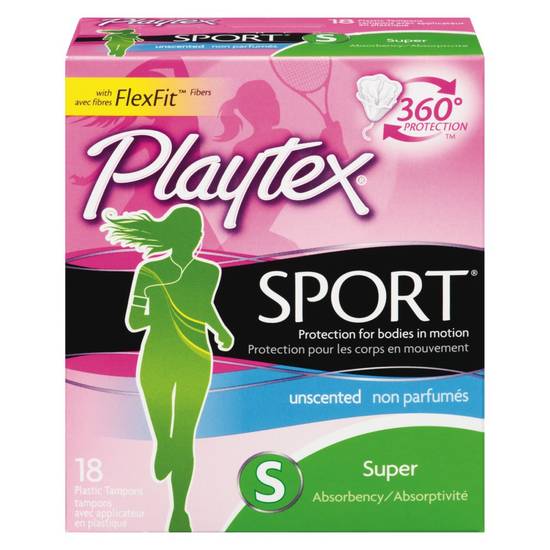 Playtex Sport Tampons Unscented Super (18 pack)