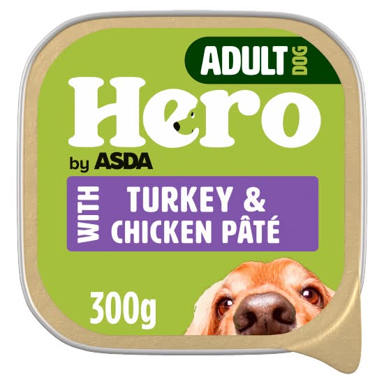 ASDA Hero Adult Dog With Turkey & Chicken Pâte (300g)