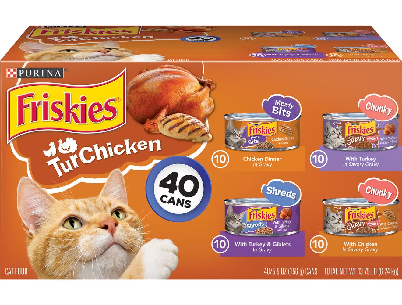 Purina Adult Turkey and Chicken Cat Food 15.7-lb 40 -Pack