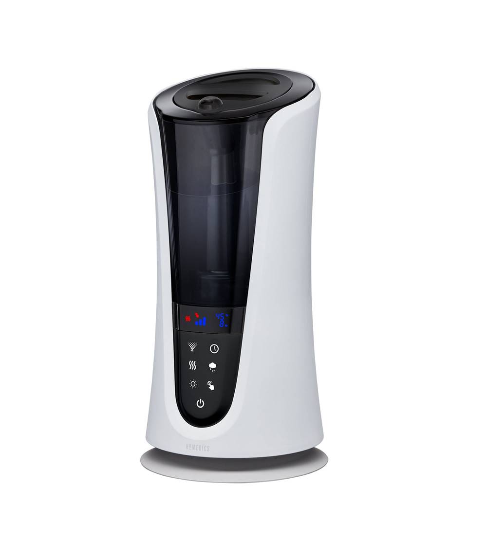 HOMEDICS Top-Fill 85-Hour 1.38-Gallon Tower Cool Mist/Warm Mist Electronic Humidifier (For Rooms Up To 521-sq ft) White | UHE-WMTF185