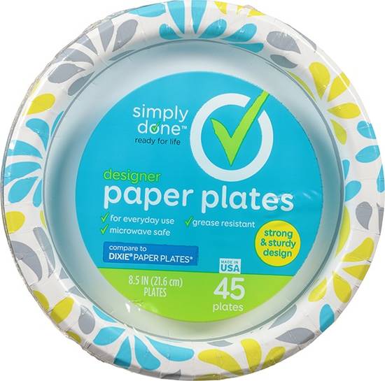 Simply Done Designer Paper Plates (8.5 in)