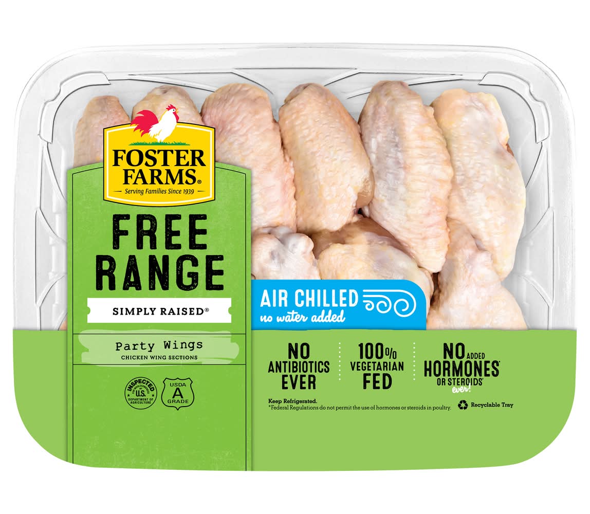 Foster Farms Simply Raised Free Range Chicken Party Wings (2.5 lbs)