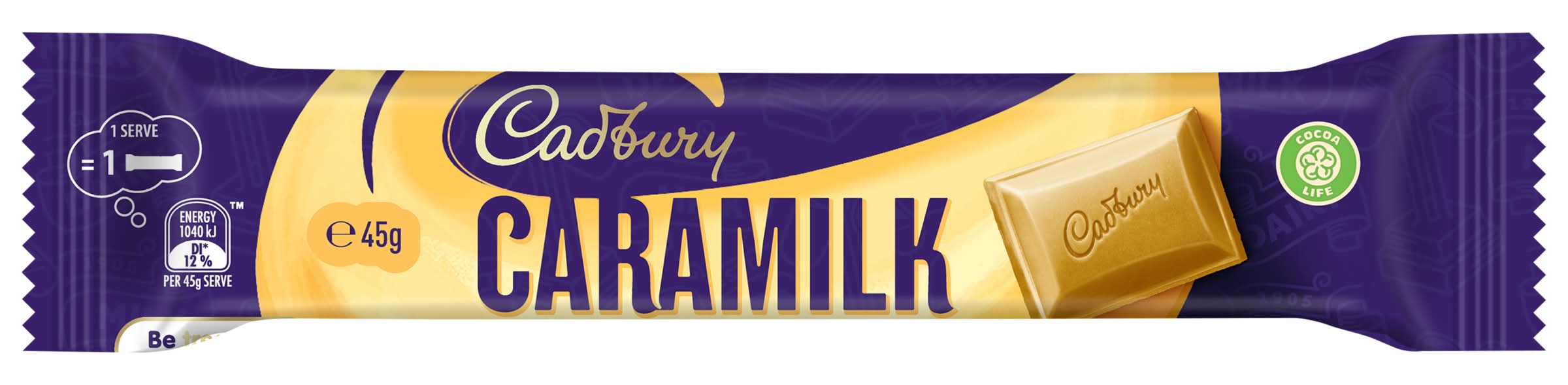 Cadbury Caramilk Chocolate Bar, White Chocolate-Caramel (45g)