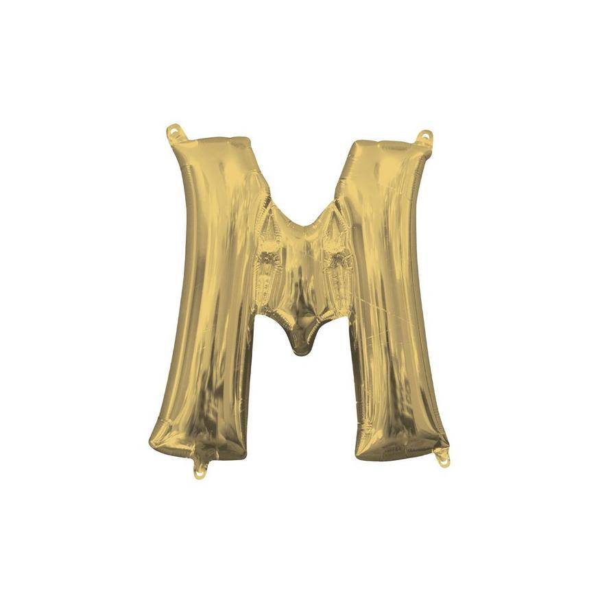 Uninflated 13in Air-Filled White Gold Letter Balloon (M)