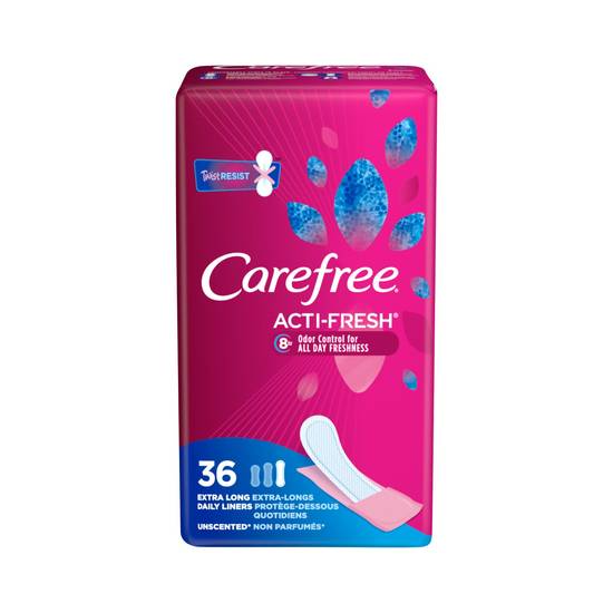 Carefree Acti-Fresh Extra Long Panty Liners To Go, 36 CT