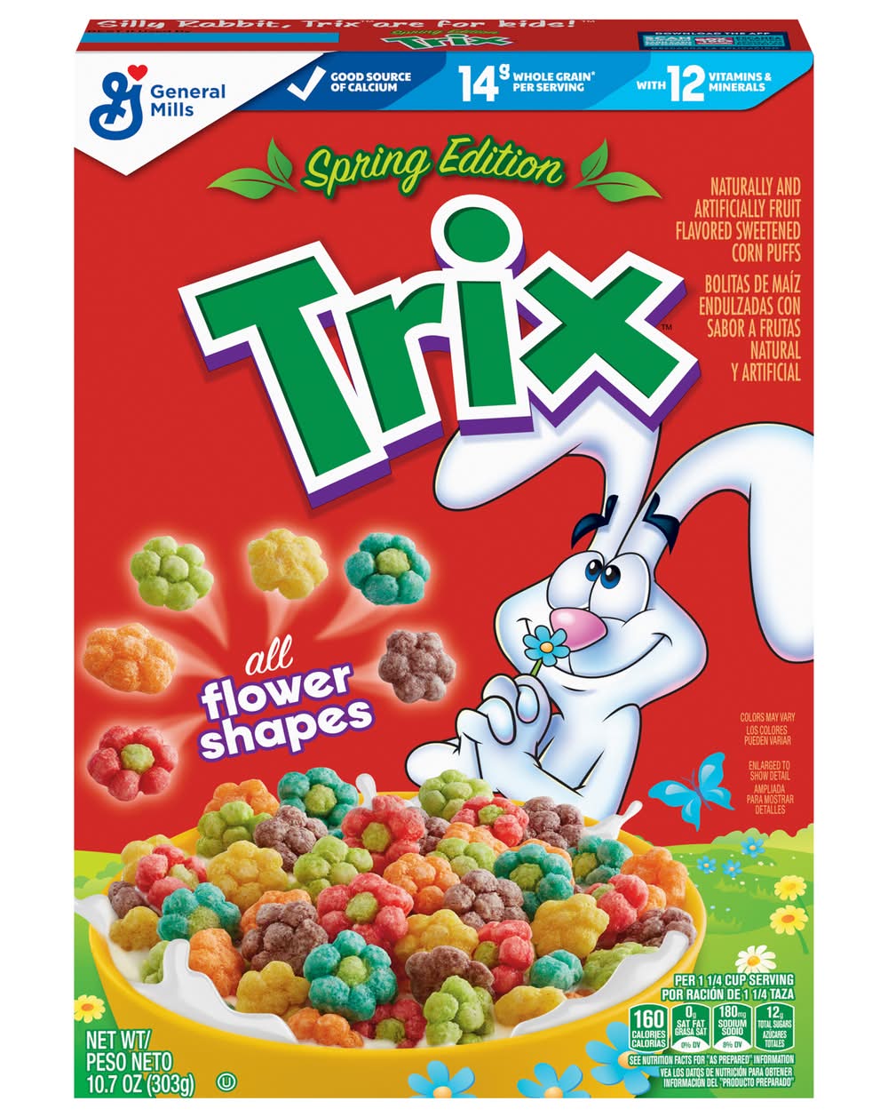 Trix Fruity Breakfast Cereal Spring Edition Fruity Flower Shapes (10.7 oz)