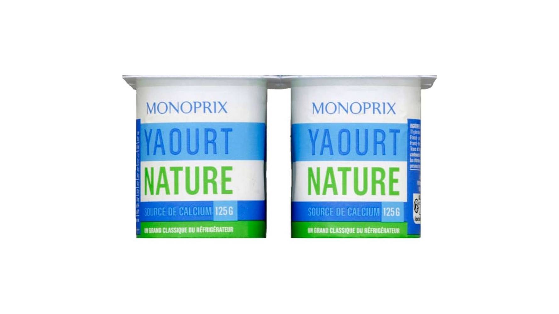 Monoprix Yaourts nature Les 4 pots de 125 g