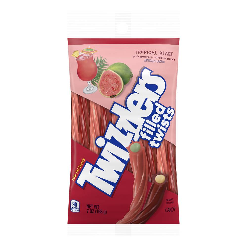 Twizzlers Filled Twists Tropical Blast Candy (pink guava-paradise punch)